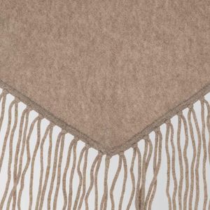 P.A.R.O.S.H. Brown Cashmere Fringed Triangular Scarf Without