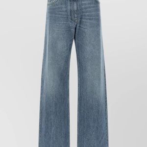Versace Blue Denim Low-Rise Wide-Leg Boyfriend Jeans