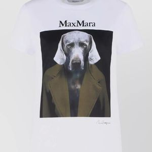 Max Mara Calca Cotton Sweater Crew Neck Graphic