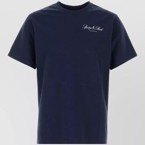 Sporty & Rich Blue Cotton Crew Neck Short Sleeve T Shirt for men