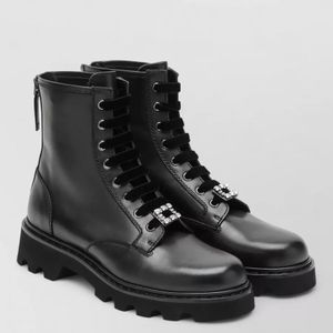 Roger Vivier Black Ankle Boots Chunky Sole Decorative Buckle Design