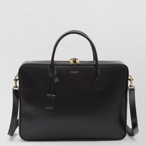 Saint Laurent Black Calfskin Sac De Jour Briefcase for men