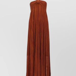 Zimmermann Red Pleated Maxi Beach Dress Open Back Straps