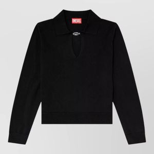 DIESEL Black Silk Polo Shirt