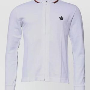 Dolce & Gabbana Blue Crown Long Sleeve Zip Polo for men