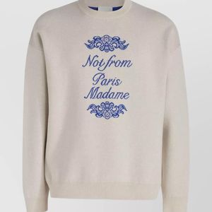Drole de Monsieur White Cotton Crew-Neck Sweatshirt for men