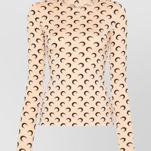 MARINE SERRE White Printed Slim-Fit Long-Sleeve Crewneck Top