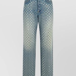 Golden Goose Deluxe Brand Blue Cotton Wide-Leg Trousers