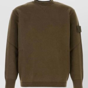 Stone Island Green Stretch Cotton Sweater for men