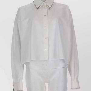 Fabiana Filippi White Cropped Cotton Shirt