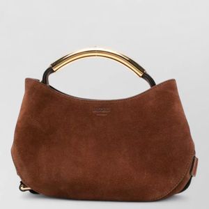 Moschino Brown Leather Clutch Bag
