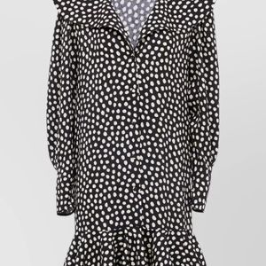 Chloé Silk Printed V-Neck Long-Sleeve Mini Dress