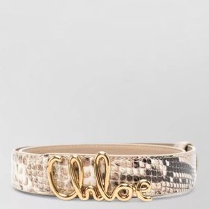 Chloé Metallic Iconic Belt Snake Print Adjustable Length