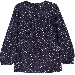 J.Crew Blue Woman Dorito Printed Cotton And Silk-blend Voile Blouse Navy