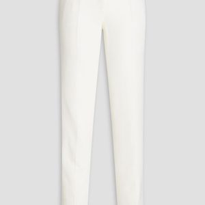 Dolce & Gabbana White Wool And Silk-blend Crepe Straight-leg Pants