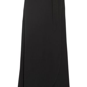 Theory Black Amaning Stretch-crepe Wrap Maxi Skirt