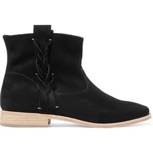 Soludos Braided Suede Ankle Boots Black