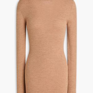 Wardrobe NYC Brown Ribbed Wool Turtleneck Sweater