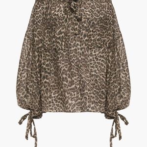 Zimmermann Suraya Off-the-shoulder Leopard-print Silk Crepe De Chine Blouse