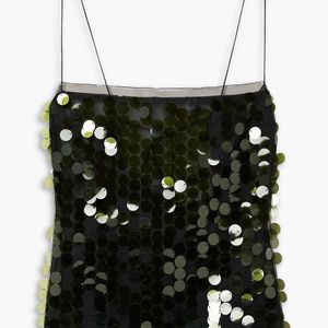 16Arlington Black Suero Sequined Chiffon Top