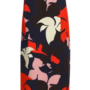 Delpozo Woman Floral-print Cotton Maxi Skirt Midnight Blue