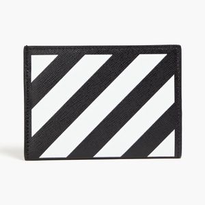 Off-White c/o Virgil Abloh Black Striped Textured-Leather Wallet for men