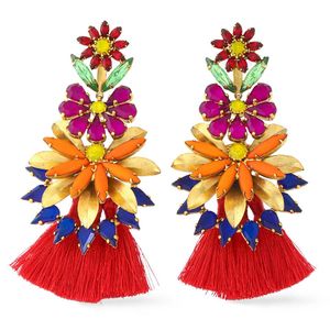 Elizabeth Cole 24-karat Gold-plated, Stone, Acrylic And Tassel Earrings Red