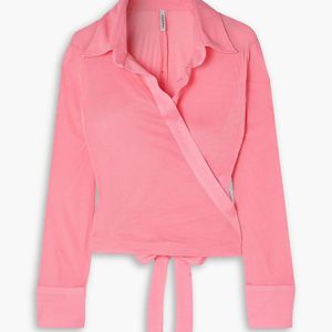 Ioannes Pink Maya Jersey Wrap Shirt