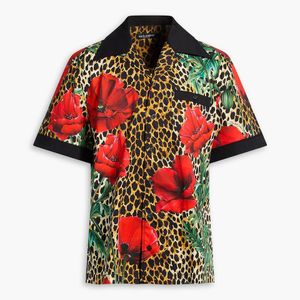 Dolce & Gabbana Red Printed Stretch-Cotton Poplin Shirt for men