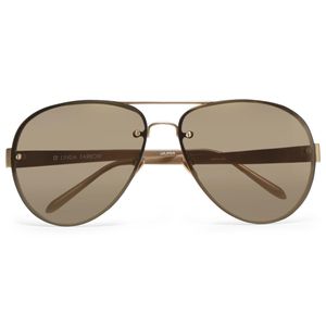 Linda Farrow Aviator-style Gold-tone And Acetate Sunglasses Brown