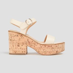 Gabriela Hearst White Sardis Leather Platform Sandals