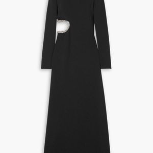 Stella McCartney Black Cutout Crystal-embellished Cady Gown