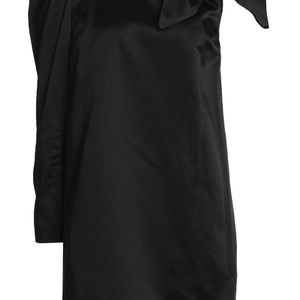 Isa Arfen Black Knotted Satin Mini Dress