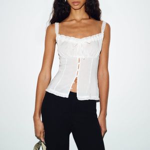 Reformation Blue Eveline Top Lace 0