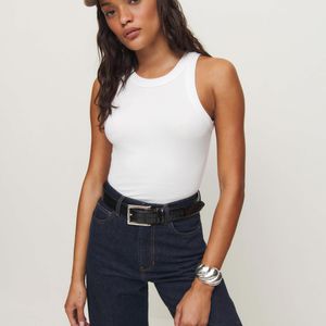 Reformation White Tasha Tank Top