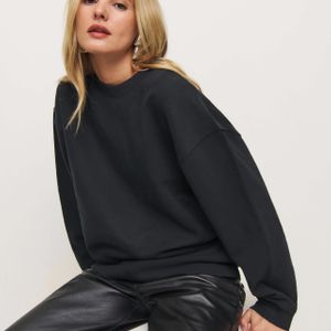 Reformation Black Relaxed Crewneck Sweatshirt