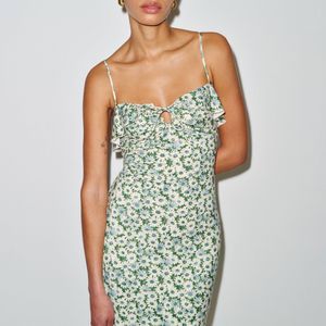 Reformation Green Jennie Knit Dress