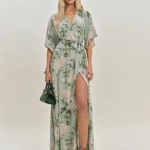 Reformation Green Winslow Dress