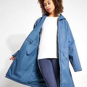 GOODMOVE Blue Women's Stormwear Waterproof Hooded Longline Parka