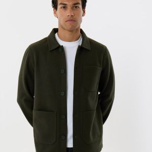 Threadbare Green Long Sleeve Button Up Shacket for men