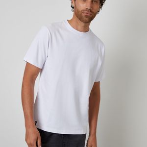 Threadbare White Peached Cotton Crew Neck T-Shirt for men