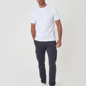 Threadbare White Cotton Rich Cargo Joggers for men