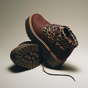 Timberland Brown Leopard Platform Stone Street Chukka Boot For