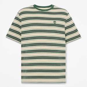 Timberland Green All Gender Striped T-Shirt