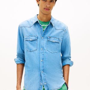 Tommy Hilfiger Blue Regular Fit Western Denim Shirt for men