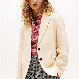 Tommy Hilfiger Natural The Runway Collection Oversized Linen Blazer