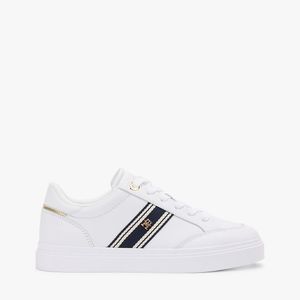 Tommy Hilfiger White Leather Webbing Strap Cupsole Trainers