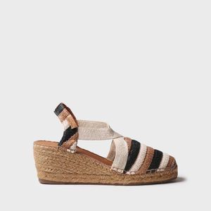 Toni Pons Striped Wedge Espadrille With Elastic Bands