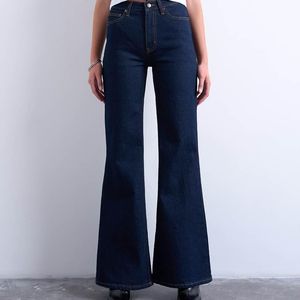 TOPSHOP Blue Pippa Mid Rise Comfort Stretch Flare Jean