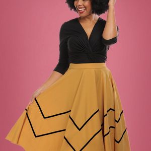 Collectif Clothing 50s Milla Swing Skirt in het Geel